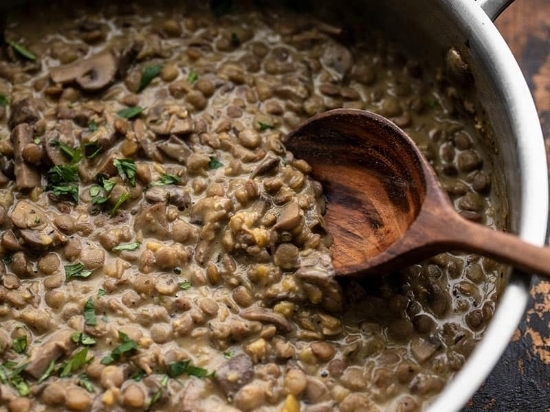 Picture of Lentil with mushroom and cream sauce 