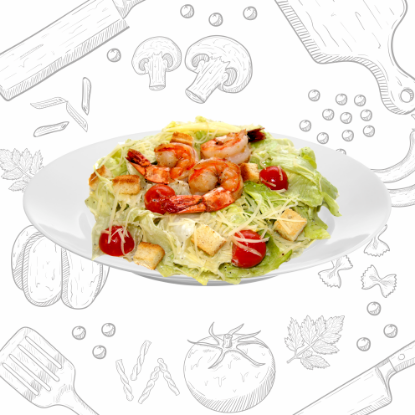 Picture of Salad Caesar with shrimps