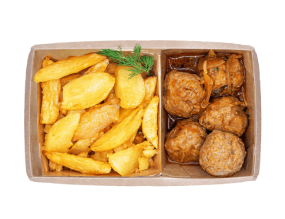Picture of Chicken Meatballs (4 pcs) with baked potatoes