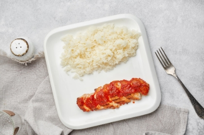 Picture of Chicken steak with Neapolitan sauce and rice