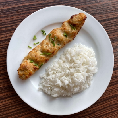 Picture of Chicken Kebab with steamed rice 