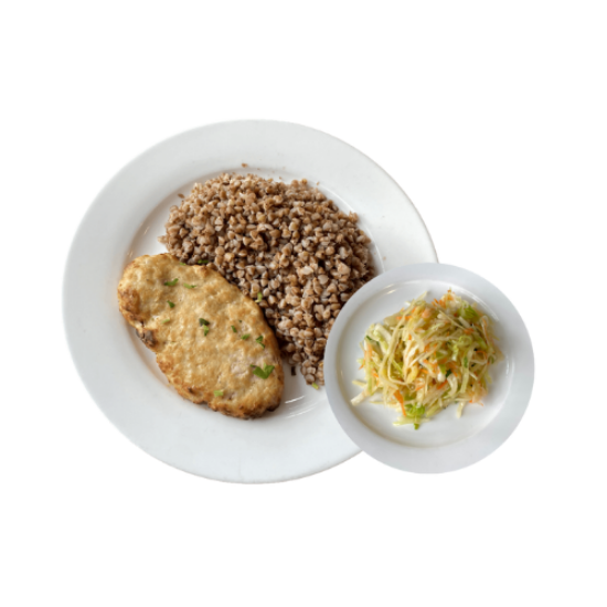 Picture of Chicken cutlet with buckwheat and Cabbage salad