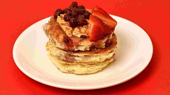 Picture of peanut butter and jam  pancake