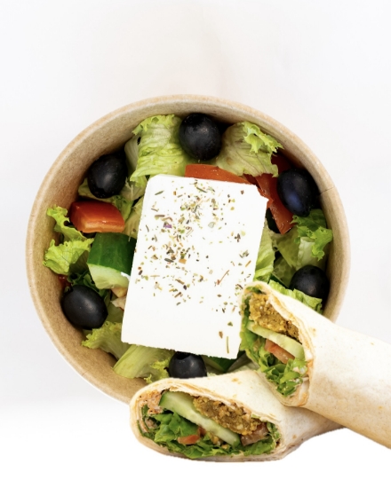 Picture of Greek salad+Falafel wrap