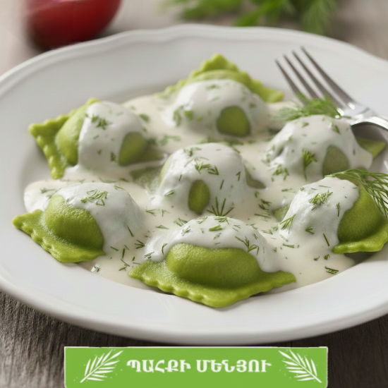 Picture of Ravioli with spinach and mushroom filling