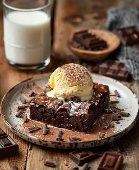 Picture of Brownie  with ice cream